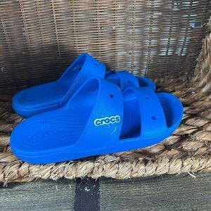 Crocs‎ Men's Blue Slip On 2 Strap Classic Sandals Size 13
